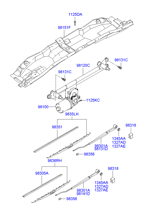 Hyundai 98360 1C000 - Metlica brisača www.parts5.com