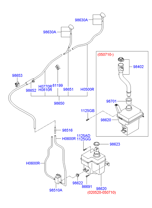 Hyundai 98510-1C100 - Water Pump, window cleaning www.parts5.com