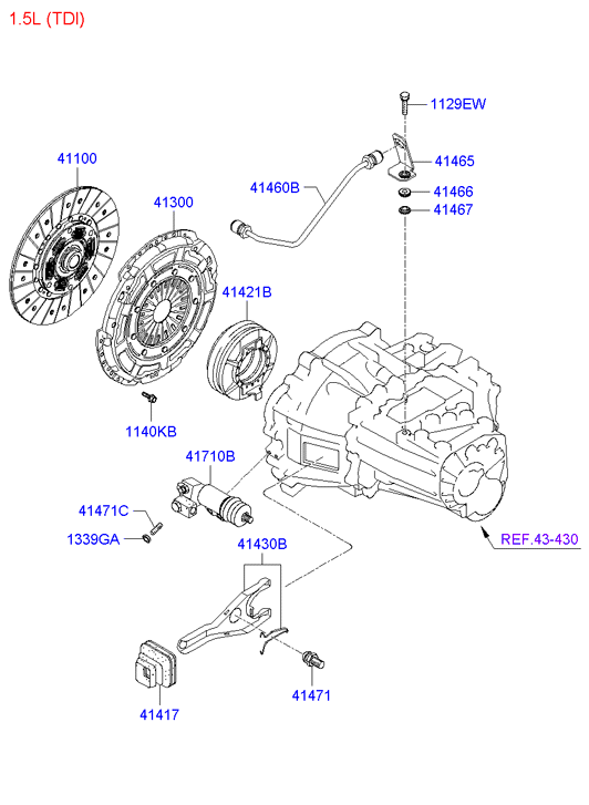 Hyundai 41710 28591 - Cilindro receptor, embrague www.parts5.com