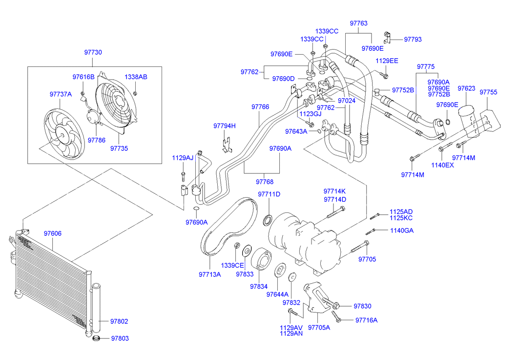 Hyundai 97606-17000 - Condensador, aire acondicionado www.parts5.com