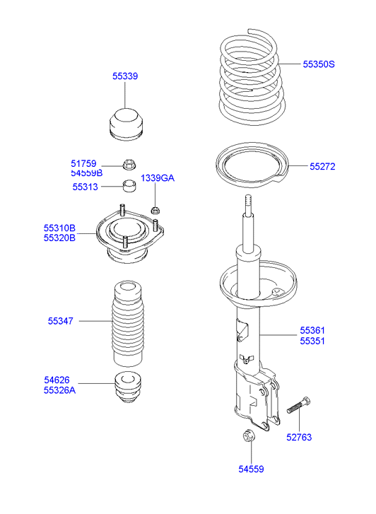 Hyundai 5532529101 - Dust Cover Kit, shock absorber parts5.com