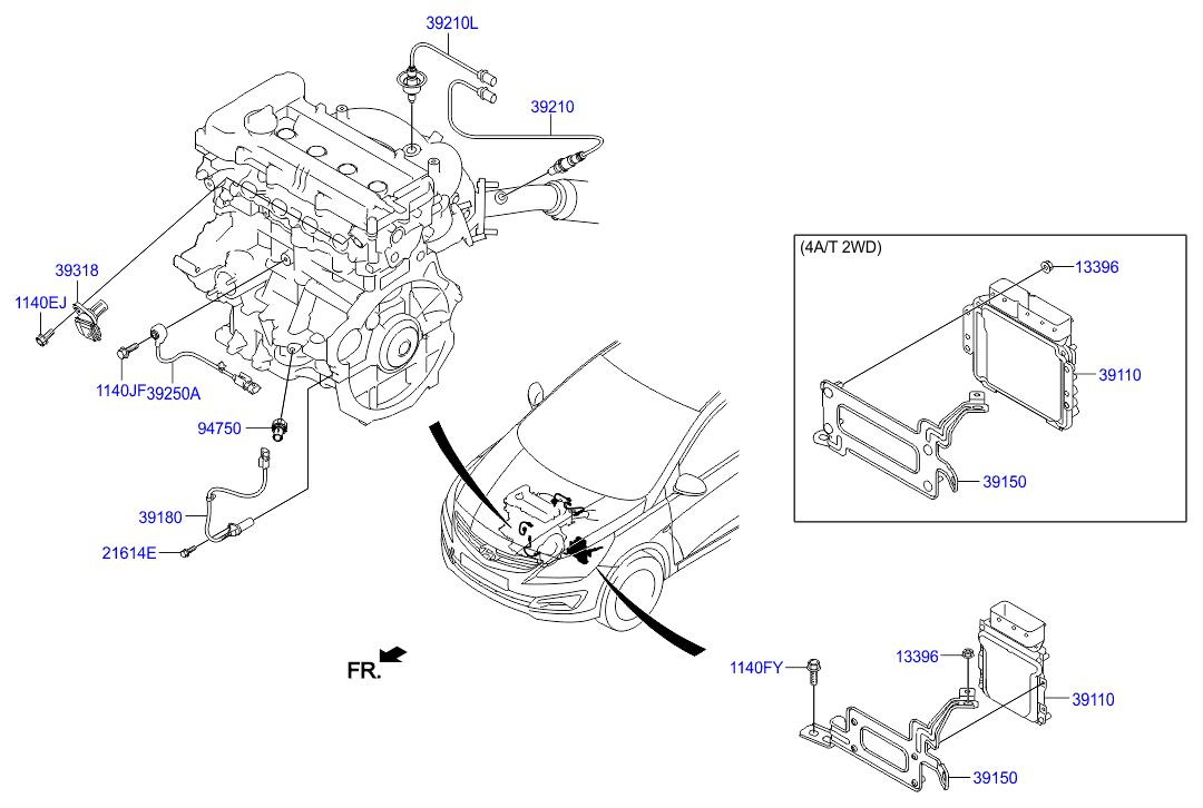 Hyundai 39210-2B100 - Lambda Sensor www.parts5.com