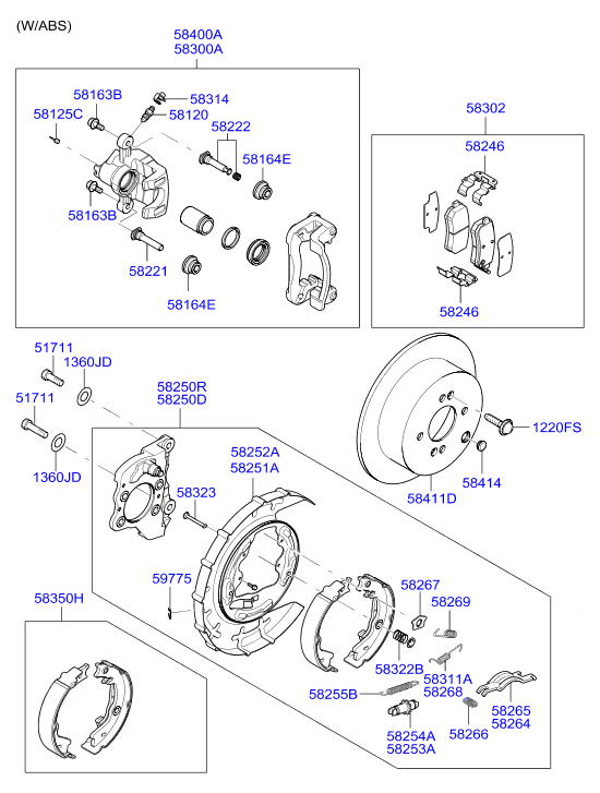 KIA 58302-1G-A00 - Bremsbelagsatz, Scheibenbremse www.parts5.com