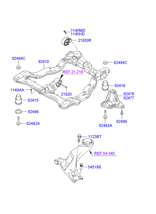 Hyundai 624153A000 - Bush of Control / Trailing Arm www.parts5.com