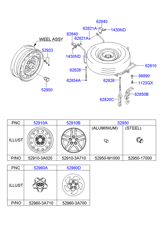 KIA 52950-M1000 - Wheel Nut www.parts5.com