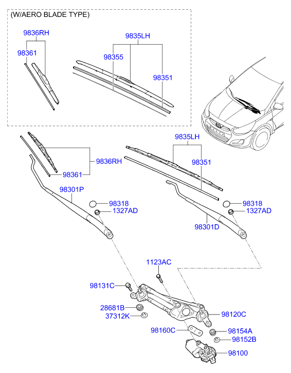 KIA 983601R100 - Törlőlapát www.parts5.com