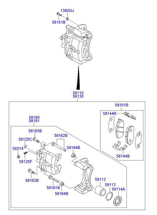 Hyundai 581011RA00 - Set placute frana,frana disc www.parts5.com