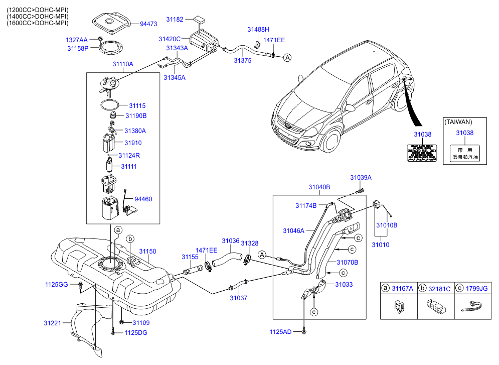 Hyundai 311101J000 - Complete - fuel pump www.parts5.com