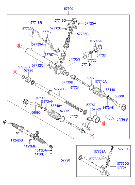 Hyundai 577102E000 - Engranaje de dirección parts5.com