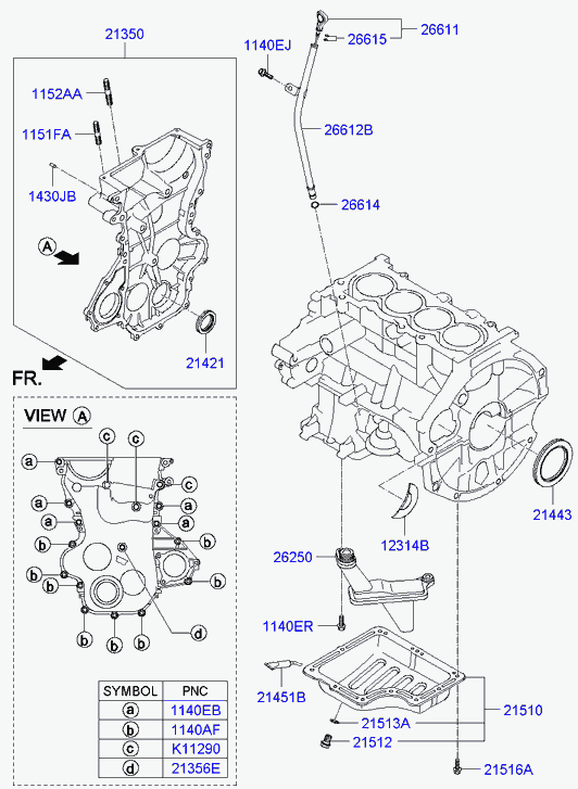 Hyundai 21421-03001 - Shaft Seal, crankshaft parts5.com