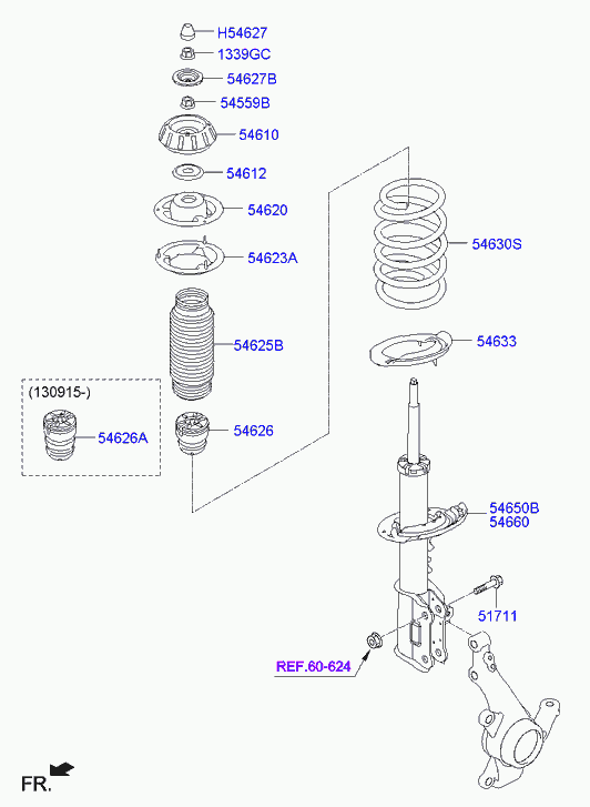 Hyundai 54612-B9000 - Vedruamordi tugilaager www.parts5.com