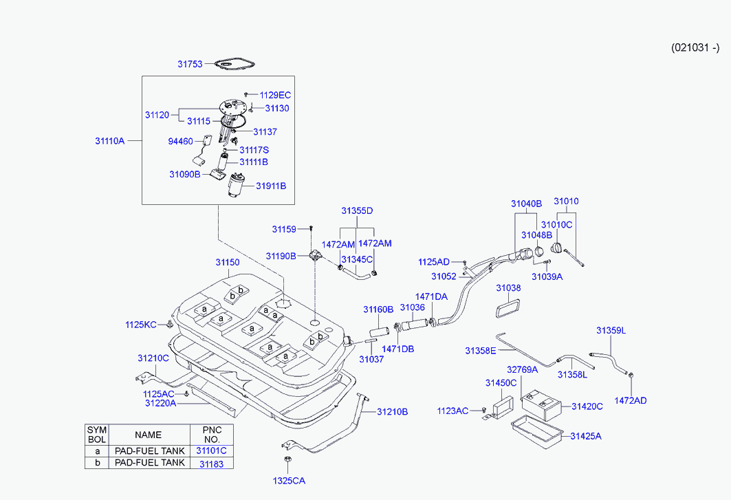 KIA 3111038250* - Pompe à carburant www.parts5.com