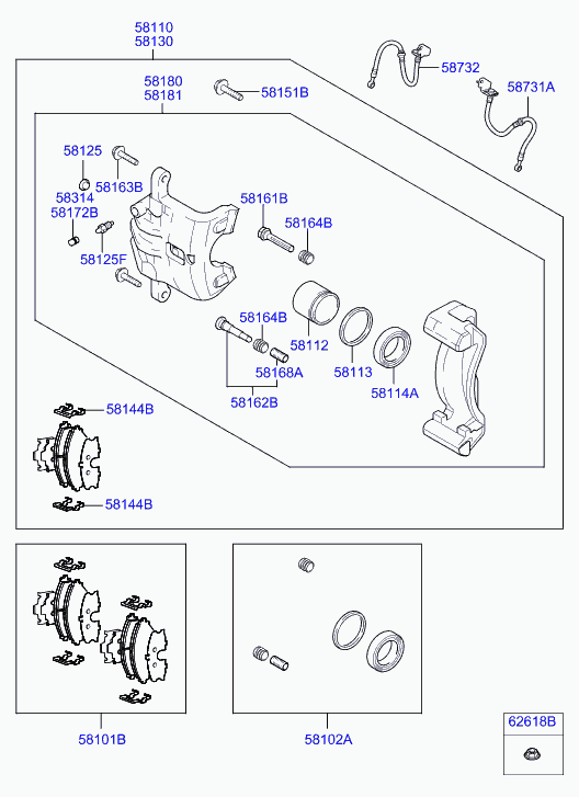 KIA 58101-2EA11 - Juego de pastillas de freno www.parts5.com