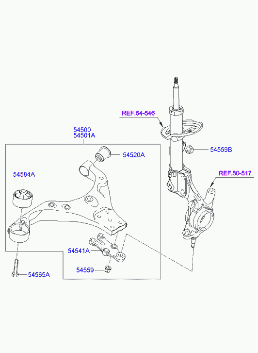 Hyundai 54501-2E000 - Track Control Arm parts5.com