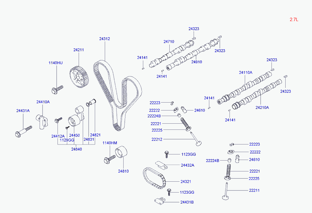 KIA 24450-37120 - Натяжной ролик, ремень ГРМ www.parts5.com