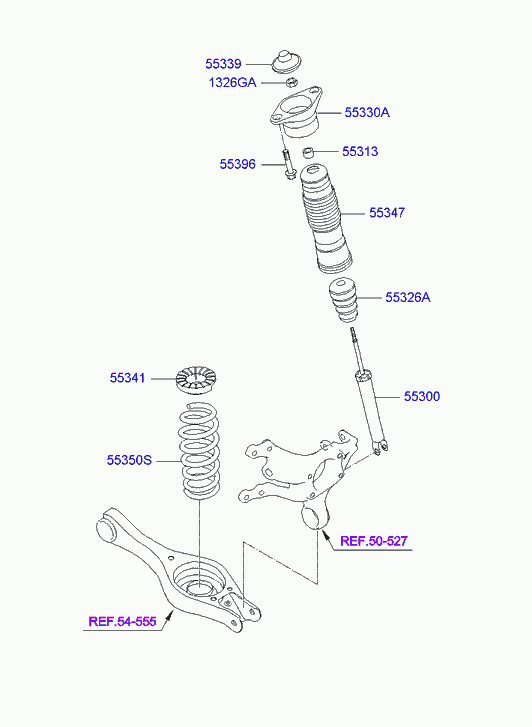 Hyundai 553482L000 - Rubber Buffer, suspension www.parts5.com