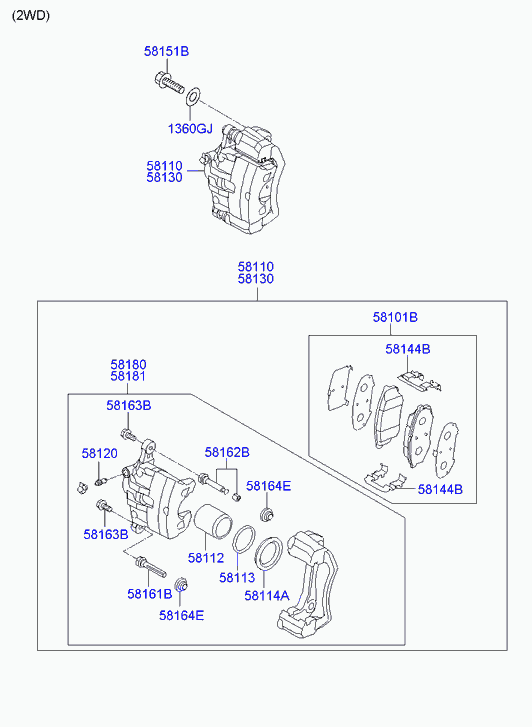 Hyundai 581012SA70 - Set placute frana,frana disc www.parts5.com