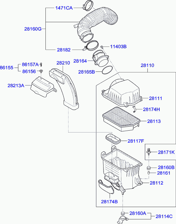 Hyundai 861552H100 - Clips, acoperire decorativa si protectie www.parts5.com