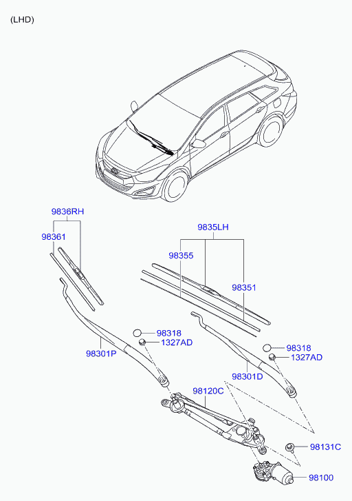 Hyundai 98361-3Z000 - Silecek süpürgesi www.parts5.com