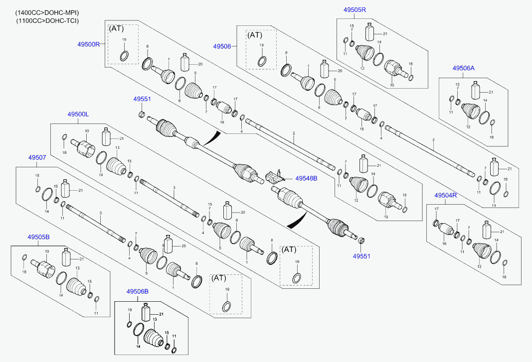 Hyundai 49536C7101 - Joint Kit, drive shaft www.parts5.com