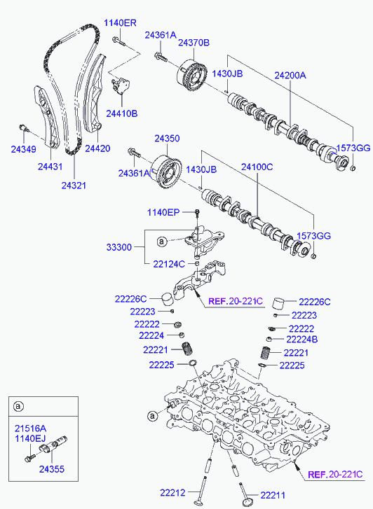 KIA 24431-2B610 - Juego de cadena de distribución www.parts5.com