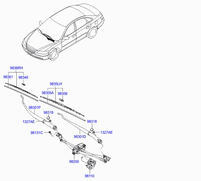 KIA 98361-3K000 - Klaasipuhastaja kumm www.parts5.com