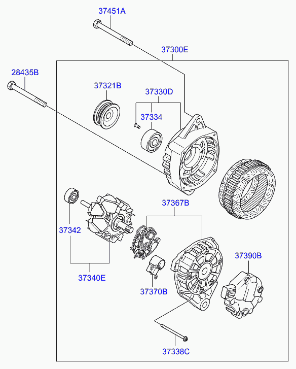 KIA 373002A600 - Alternador www.parts5.com