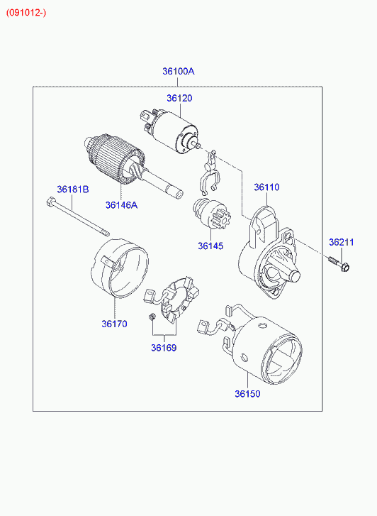 Hyundai (BEIJING) 36100-2A500 - Starter www.parts5.com