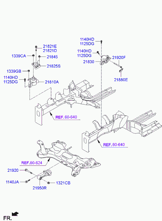 Hyundai 219503Z150 - Holder, engine mounting www.parts5.com