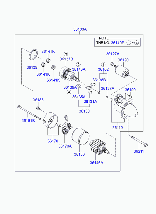 Hyundai (BEIJING) 36100-2F050 - Starter www.parts5.com