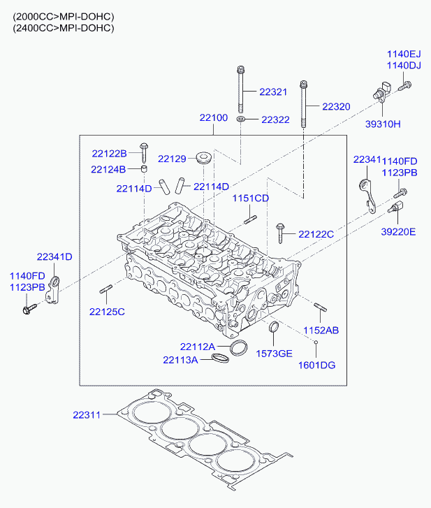 Hyundai 22311-27400 - Gasket, cylinder head parts5.com