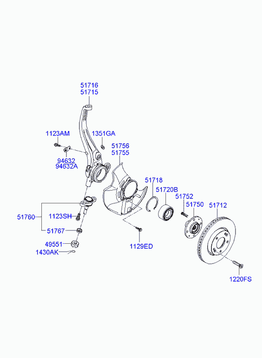 Hyundai 517123K150 - Disc frana www.parts5.com