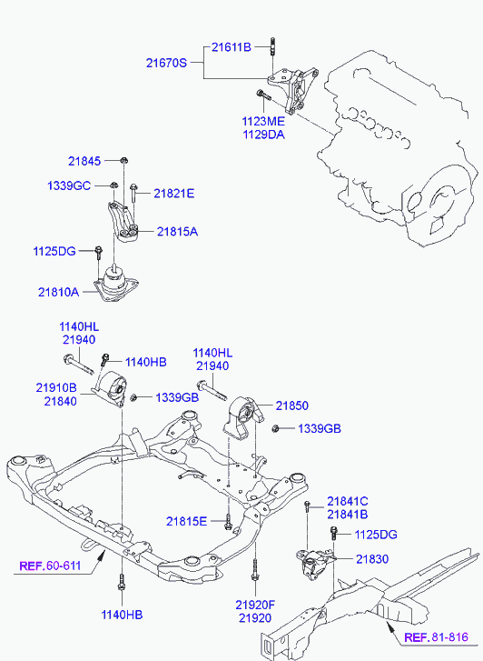 Hyundai 21930-1H050 - Suport motor www.parts5.com