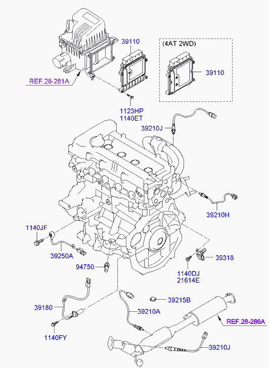 Hyundai 39210-2B000 - Lambda sonda www.parts5.com