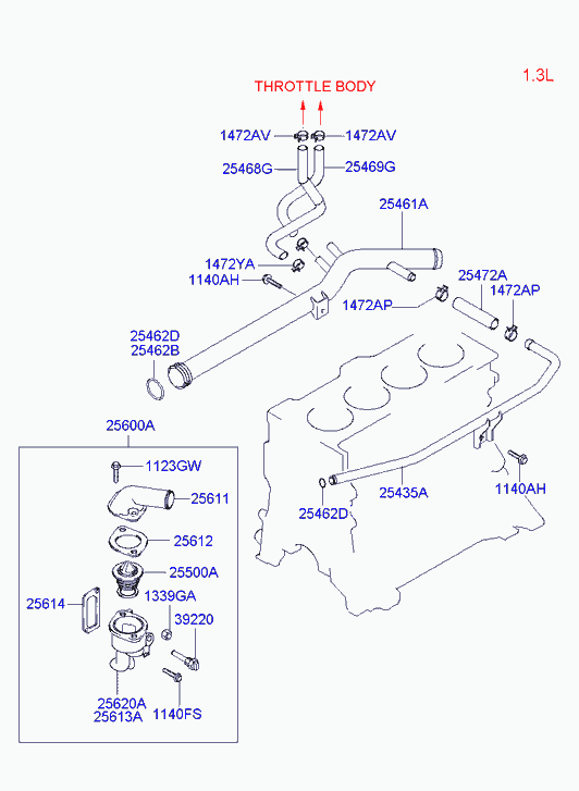 Buessing 25500-22600 - Thermostat, coolant parts5.com