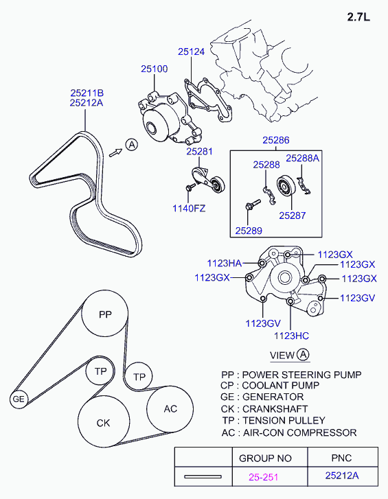 Hyundai 25100-38200 - Su pompası www.parts5.com