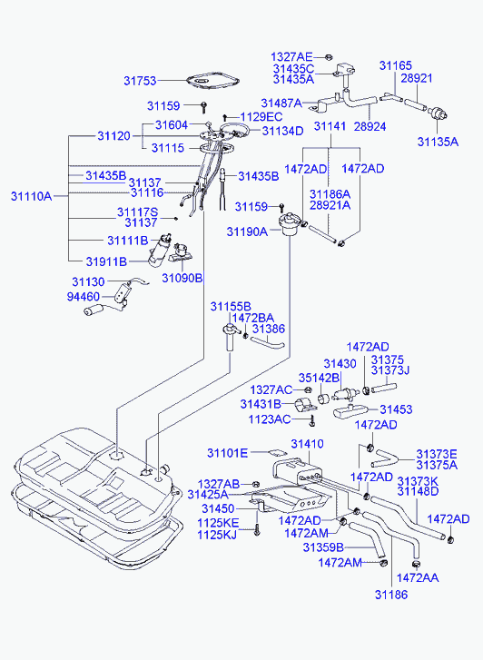 Hyundai 3111138050 - Горивна помпа www.parts5.com