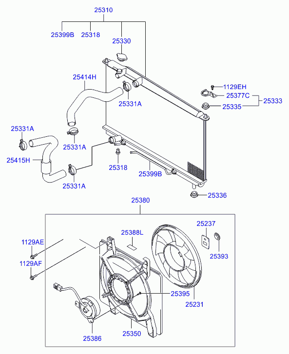 Hyundai 2533039100 - Zaporni pokrov,hladilnik www.parts5.com