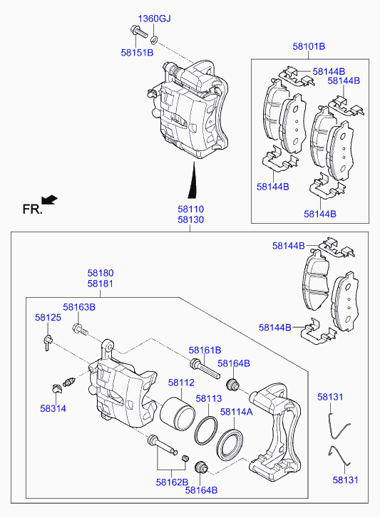 KIA 58101-H5A25 - Fren balata seti, diskli fren www.parts5.com