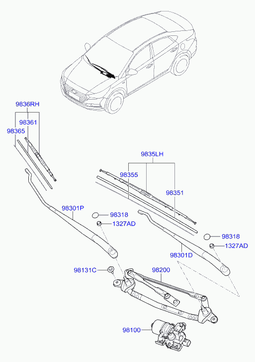 KIA 98350H5000 - Pióro wycieraczki www.parts5.com