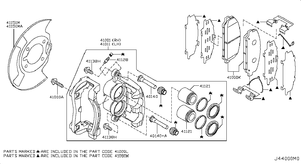 NISSAN 41001-ZC60A - Repair Kit, brake caliper www.parts5.com