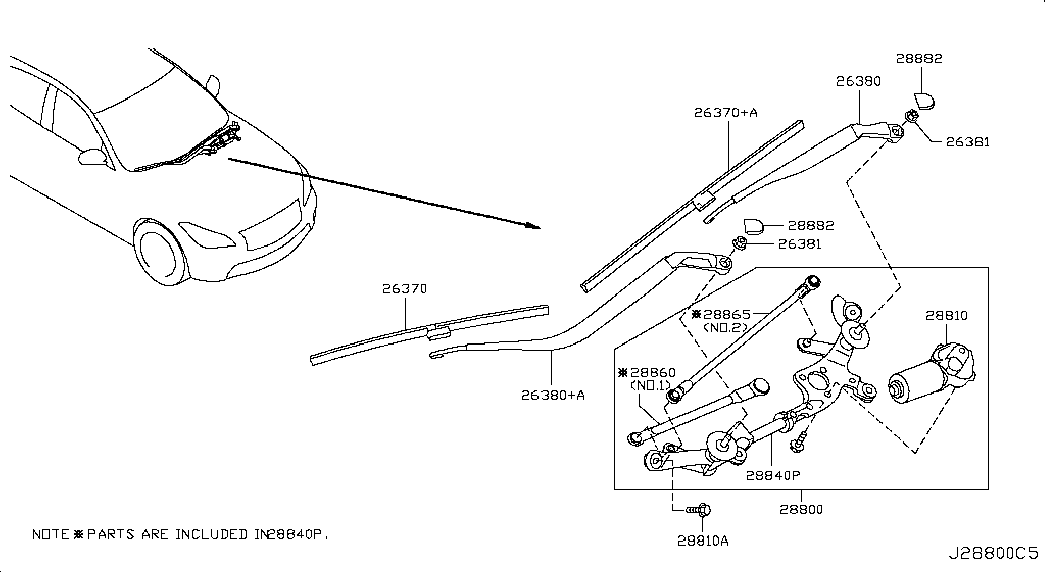 Infiniti 28890-JK65C - Перо на чистачка www.parts5.com