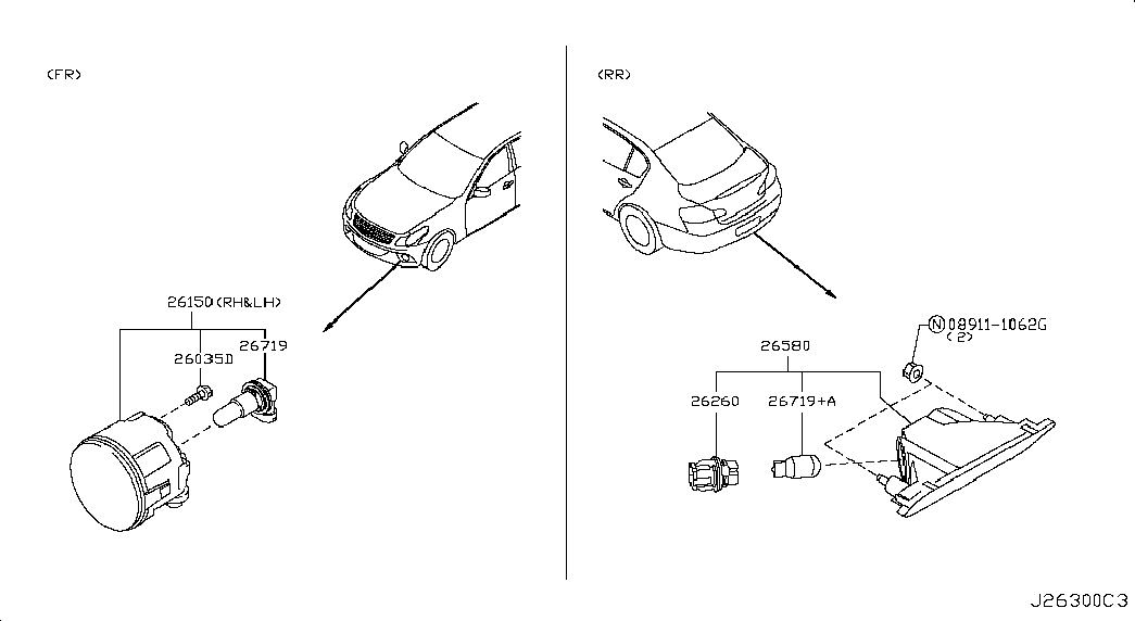 NISSAN B62964A001 - Hehkulankapolttimo, sumuvalo www.parts5.com