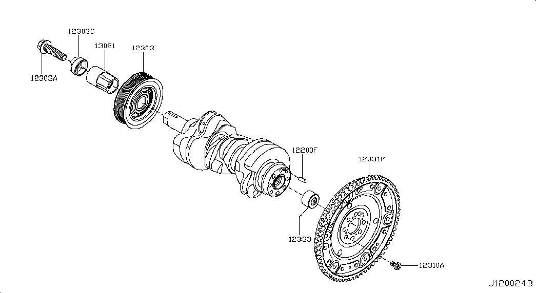 NISSAN 1232200Q0A - Шкив коленчатого вала www.parts5.com