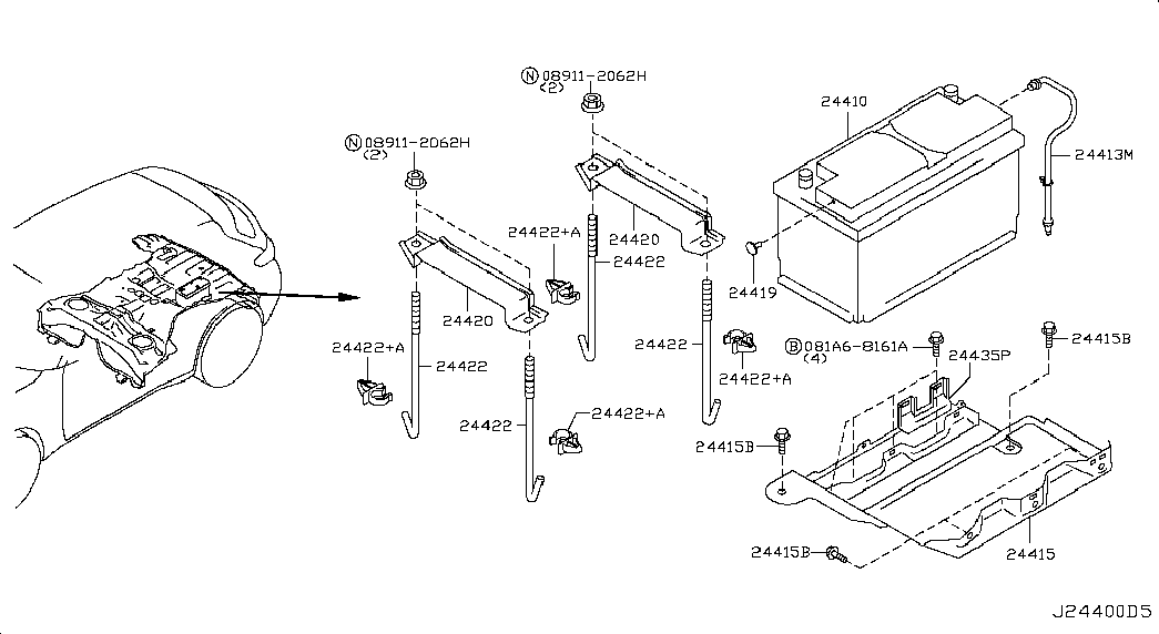 RENAULT 244101BN0A - Batterie de démarrage www.parts5.com