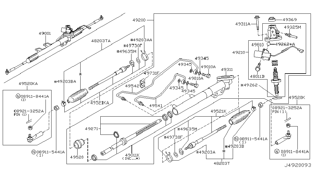 NISSAN 48204-AL585 - Аксиален шарнирен накрайник, напречна кормилна щанга www.parts5.com