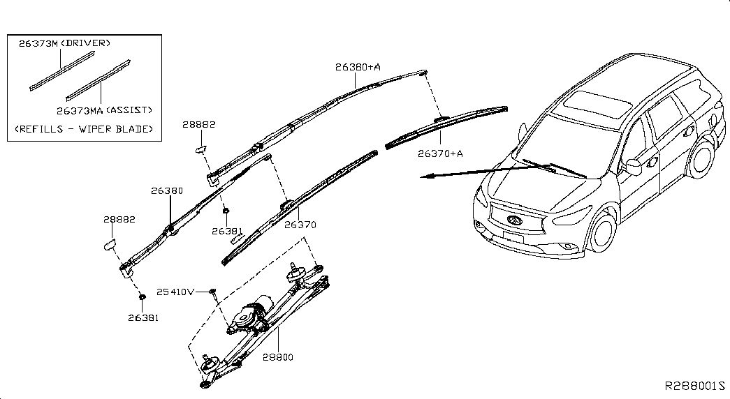 NISSAN 28882-ZN50A - Stieracia liżta www.parts5.com