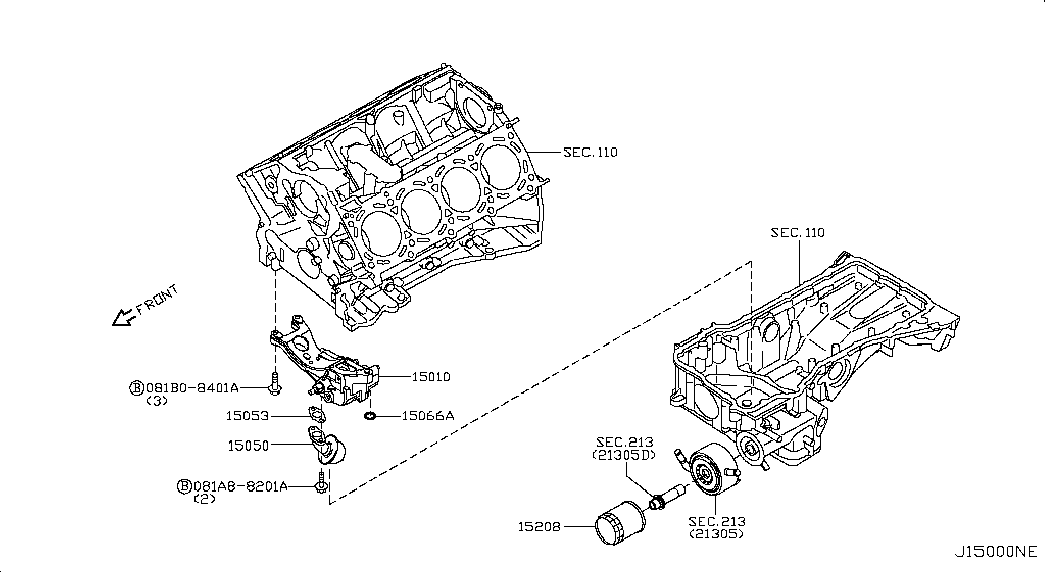 Infiniti 1520831U0B - Φίλτρο λαδιού www.parts5.com