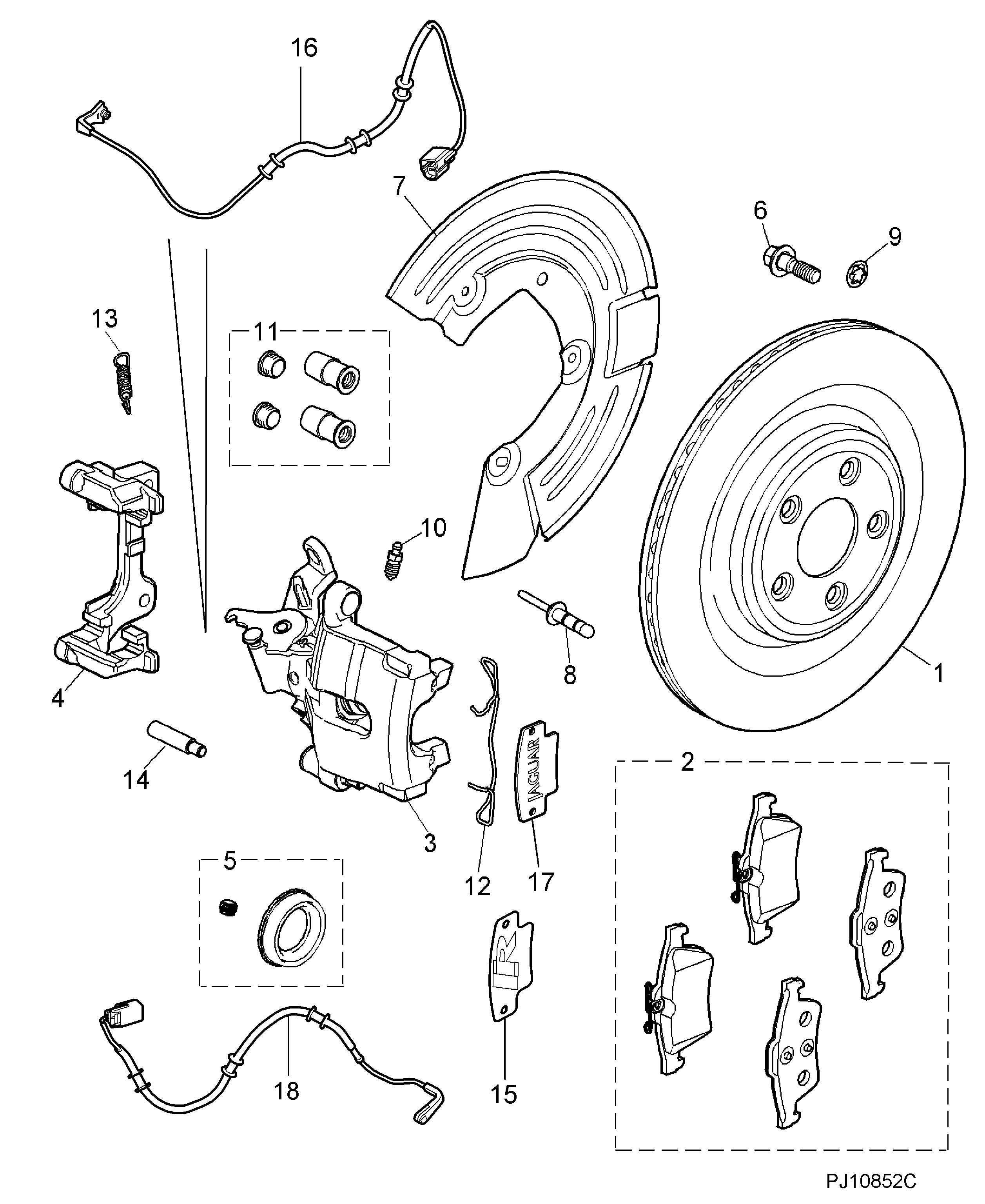 Jaguar C2P17595 - Brake Pad Set, disc brake parts5.com