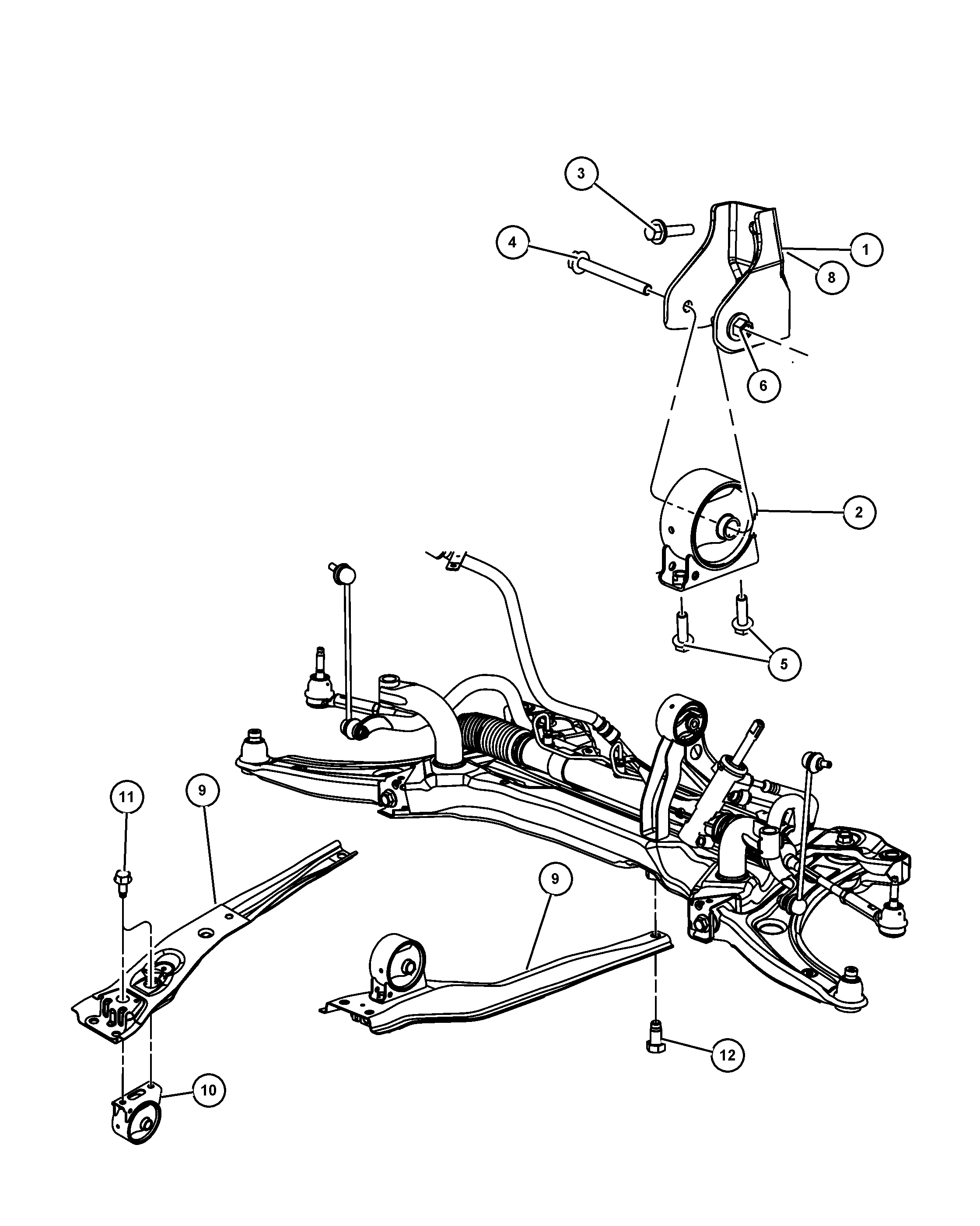 Chrysler 5105 493AB - Holder, engine mounting www.parts5.com